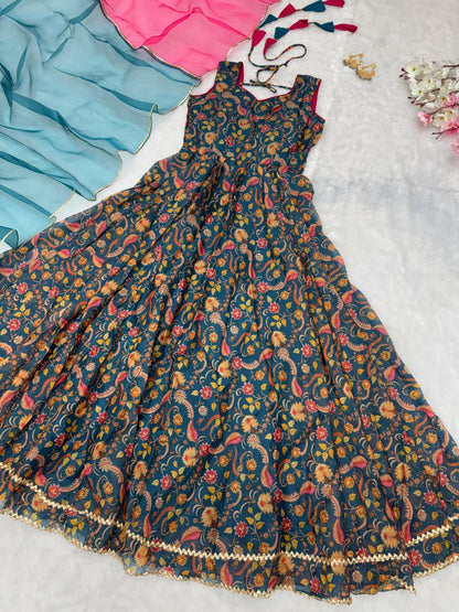 Pretty Designer Jimmy Organza Silk Anarkali Gown Collection.