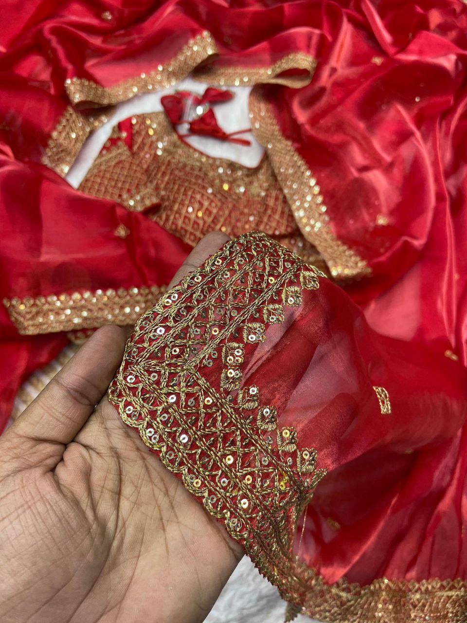 Pure Zimmy Choo Sati And Sequence Zari With Embroidery Work Saree