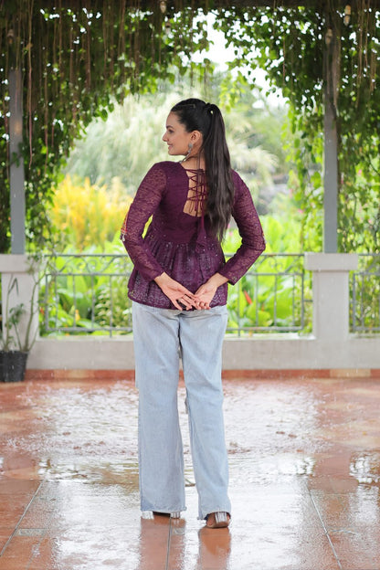 Navratri Specal Georgette Schffi Kutchi Patch Work Top