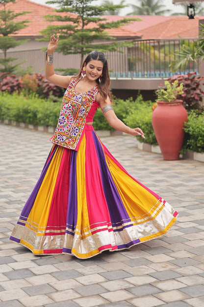 NAVRATRI SPECIAL GAMTHI REAL MIRROR WORK LEHENGA CHOLI