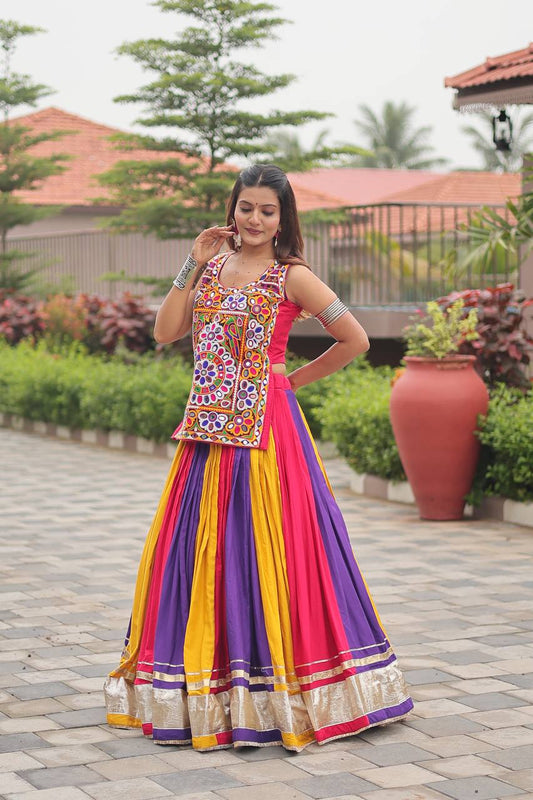 NAVRATRI SPECIAL GAMTHI REAL MIRROR WORK LEHENGA CHOLI