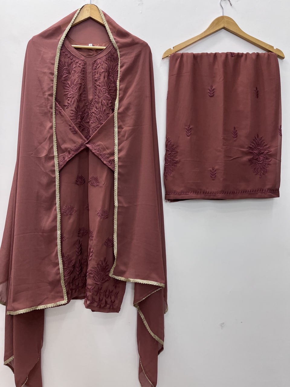 Beautiful Faux Georgette With Rich Embroidery Work Plazzo Suit