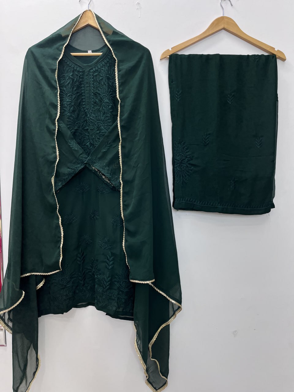 Beautiful Faux Georgette With Rich Embroidery Work Plazzo Suit