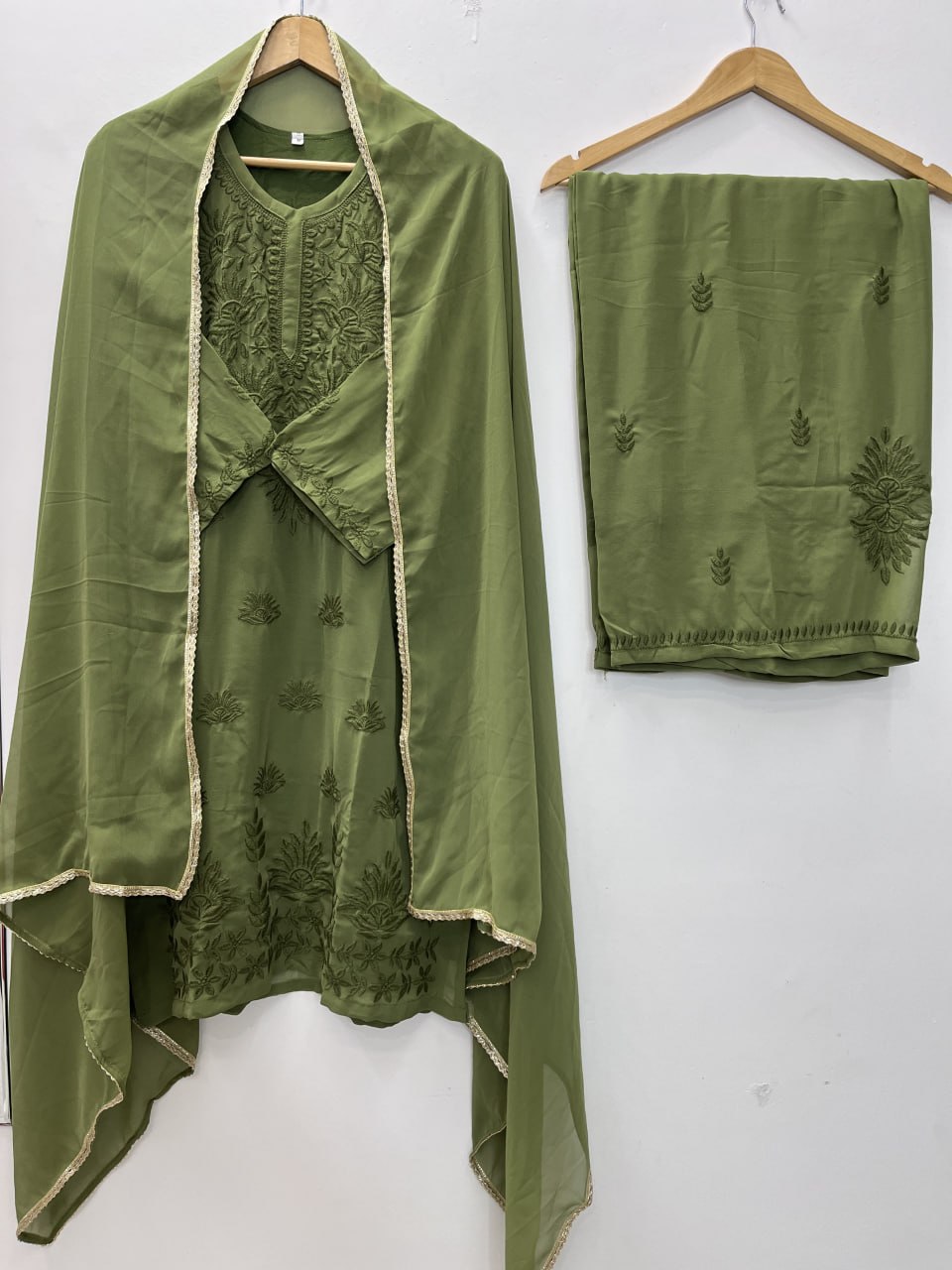 Beautiful Faux Georgette With Rich Embroidery Work Plazzo Suit