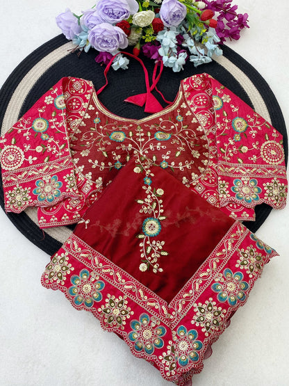 Pure Rangoli Silk Multi Embroidery Cut Work Lace Saree