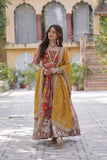 RUSSIAN SILK PREMIUM READYMADE ALIA CUT GOWN WITH DUPATTA SET