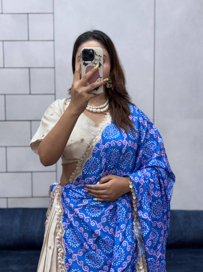 Soft Chinon Silk With Flower Embroidery Design Work Lehenga