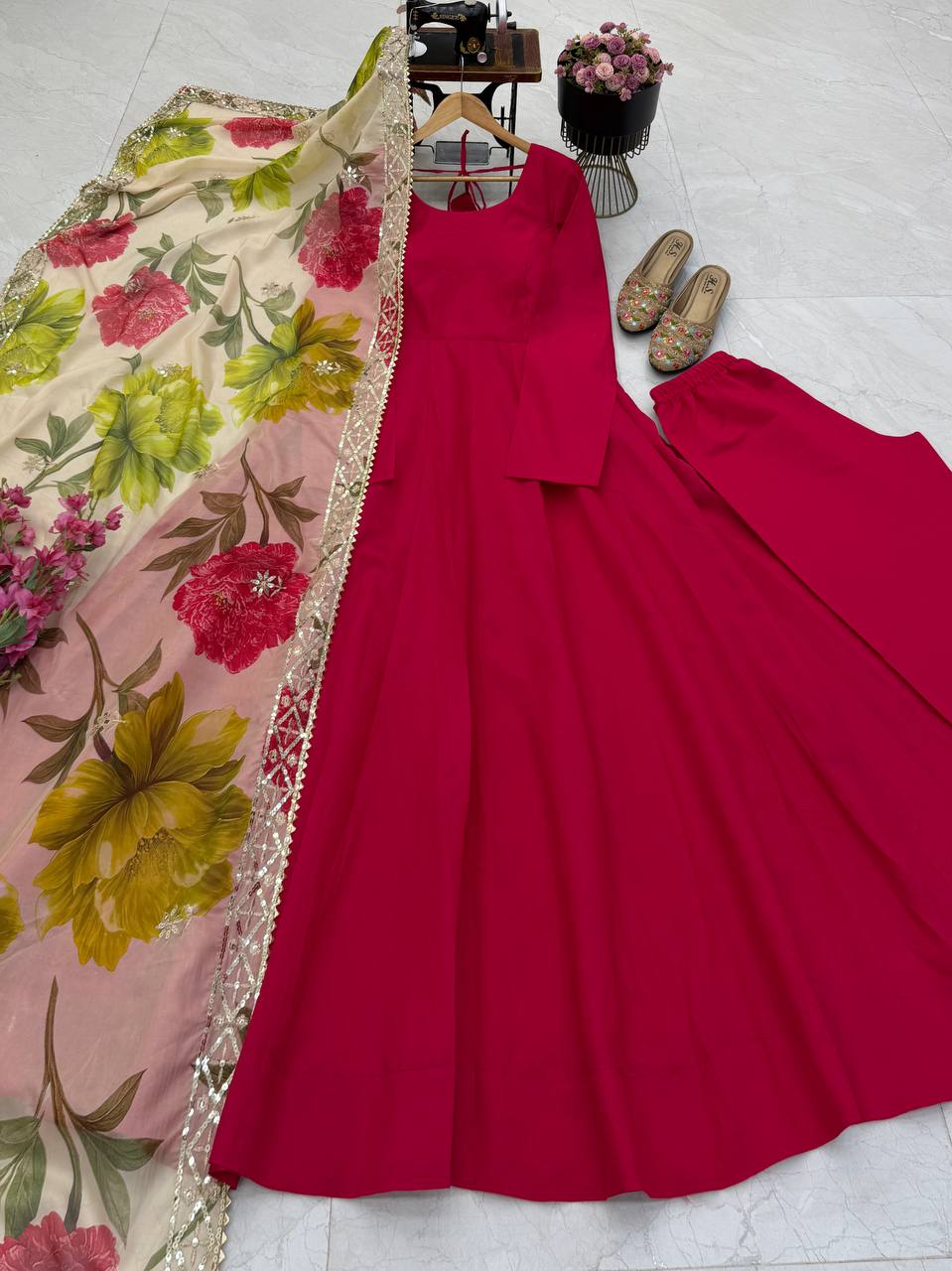 Pure Chanderi Silk Anarkali Bottom