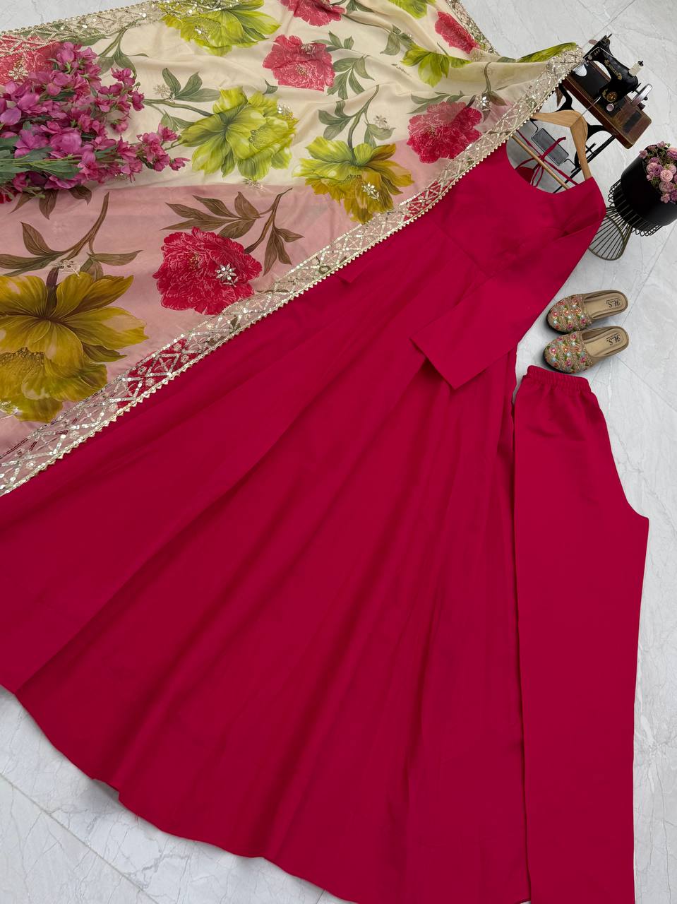 Pure Chanderi Silk Anarkali Bottom