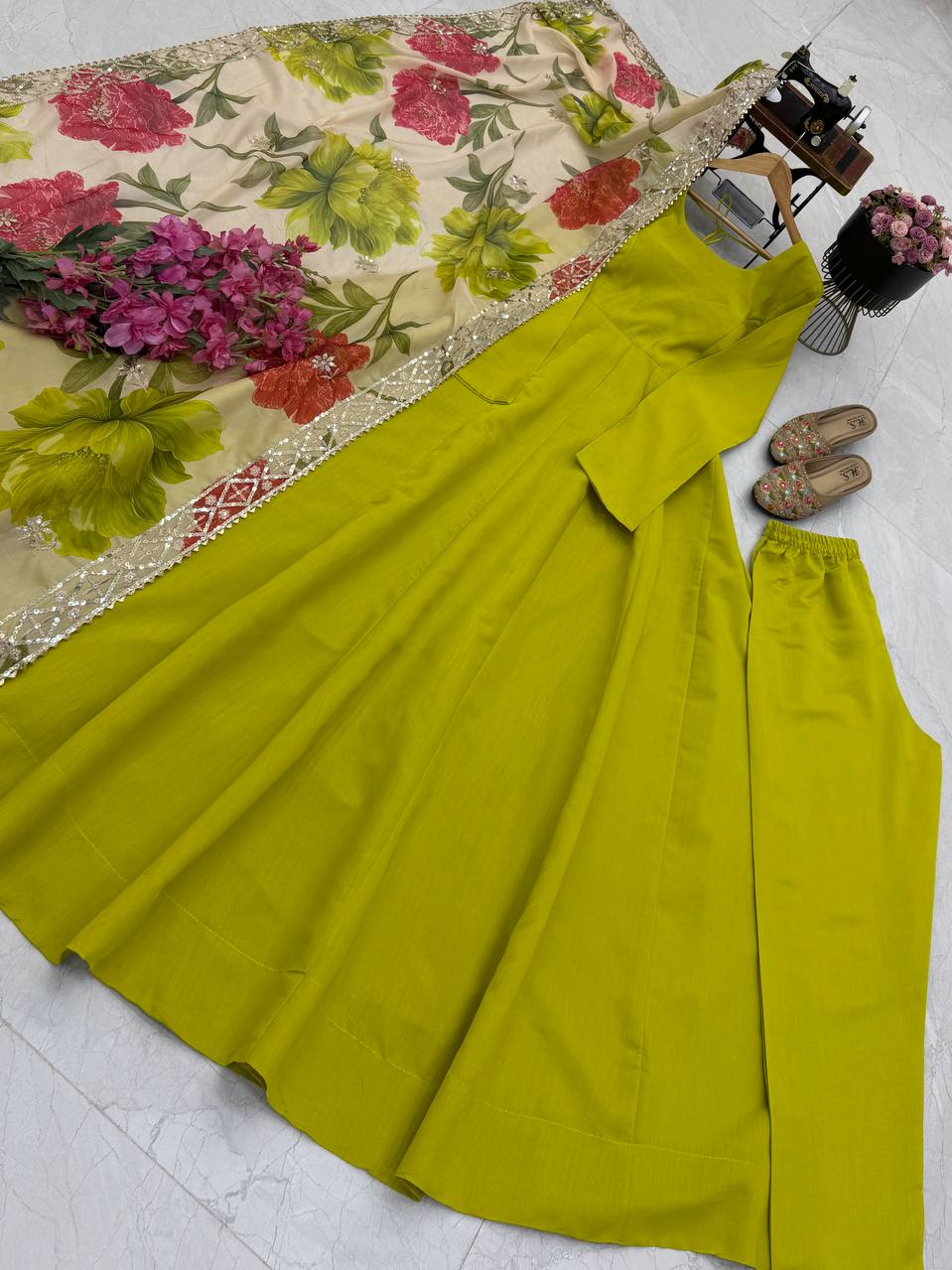 Pure Chanderi Silk Anarkali Bottom