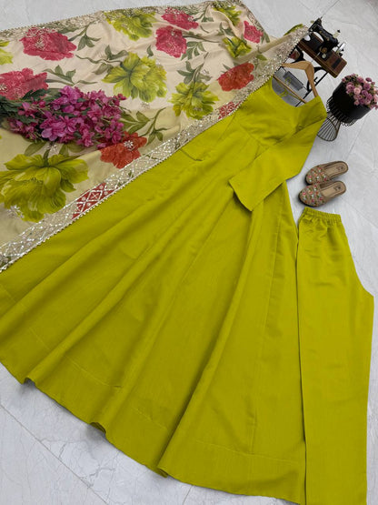 Pure Chanderi Silk Anarkali Bottom