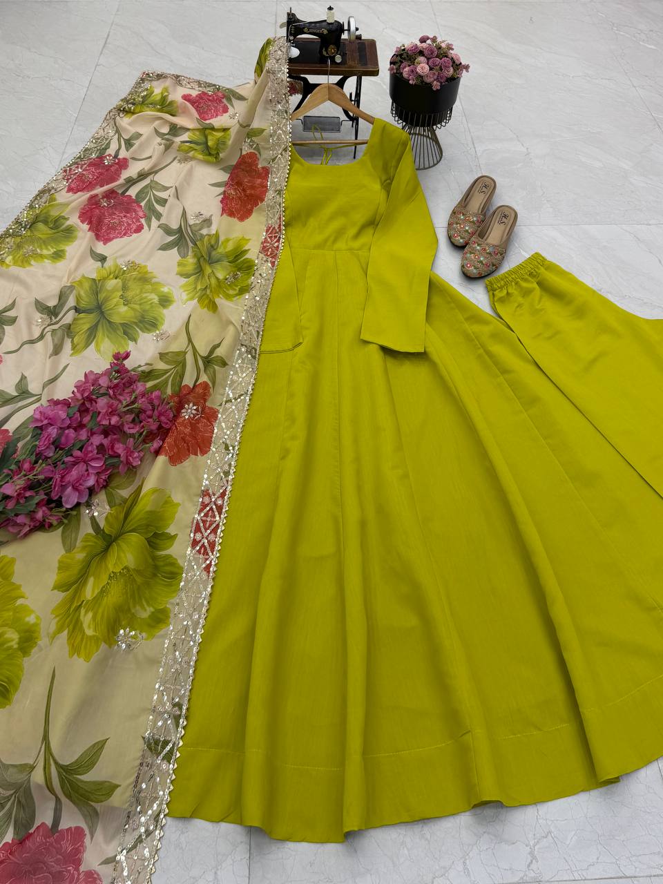 Pure Chanderi Silk Anarkali Bottom
