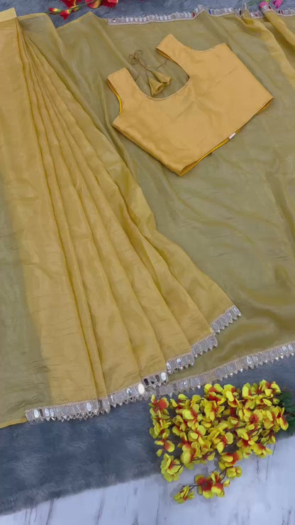 READY TO WEAR YELLOW SAREE FOR HALDI RASAM
