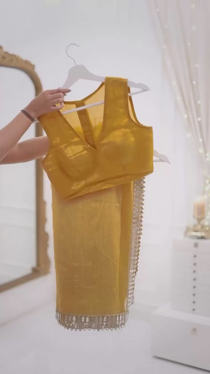 READY TO WEAR YELLOW SAREE FOR HALDI RASAM
